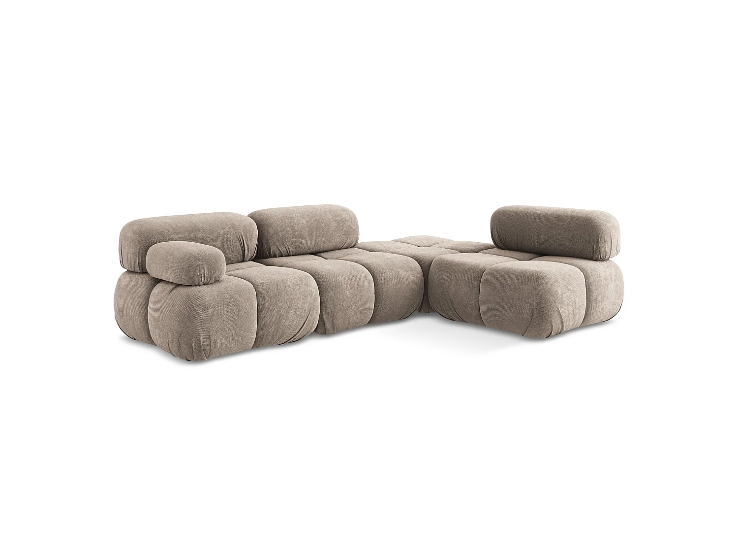 3-Sitzer Modulares Ecksofa - Ecke Rechts - Chenille - Dunkelbeige - SANREMO
