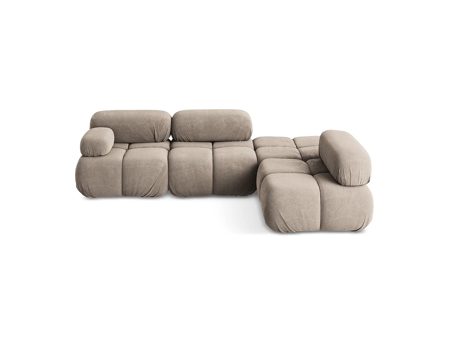 3-Sitzer Modulares Ecksofa - Ecke Rechts - Chenille - Dunkelbeige - SANREMO