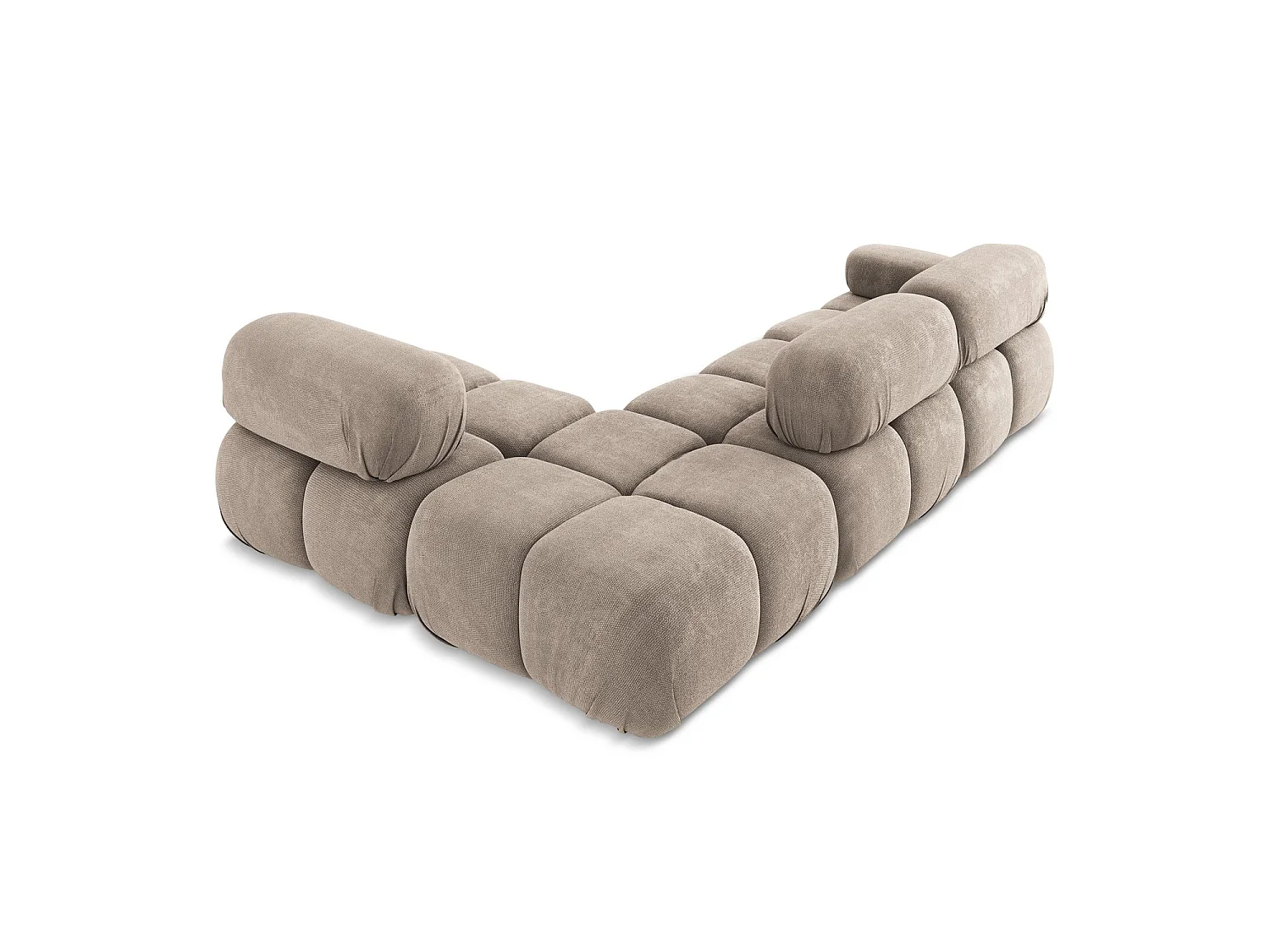 3-Sitzer Modulares Ecksofa - Ecke Rechts - Chenille - Dunkelbeige - SANREMO