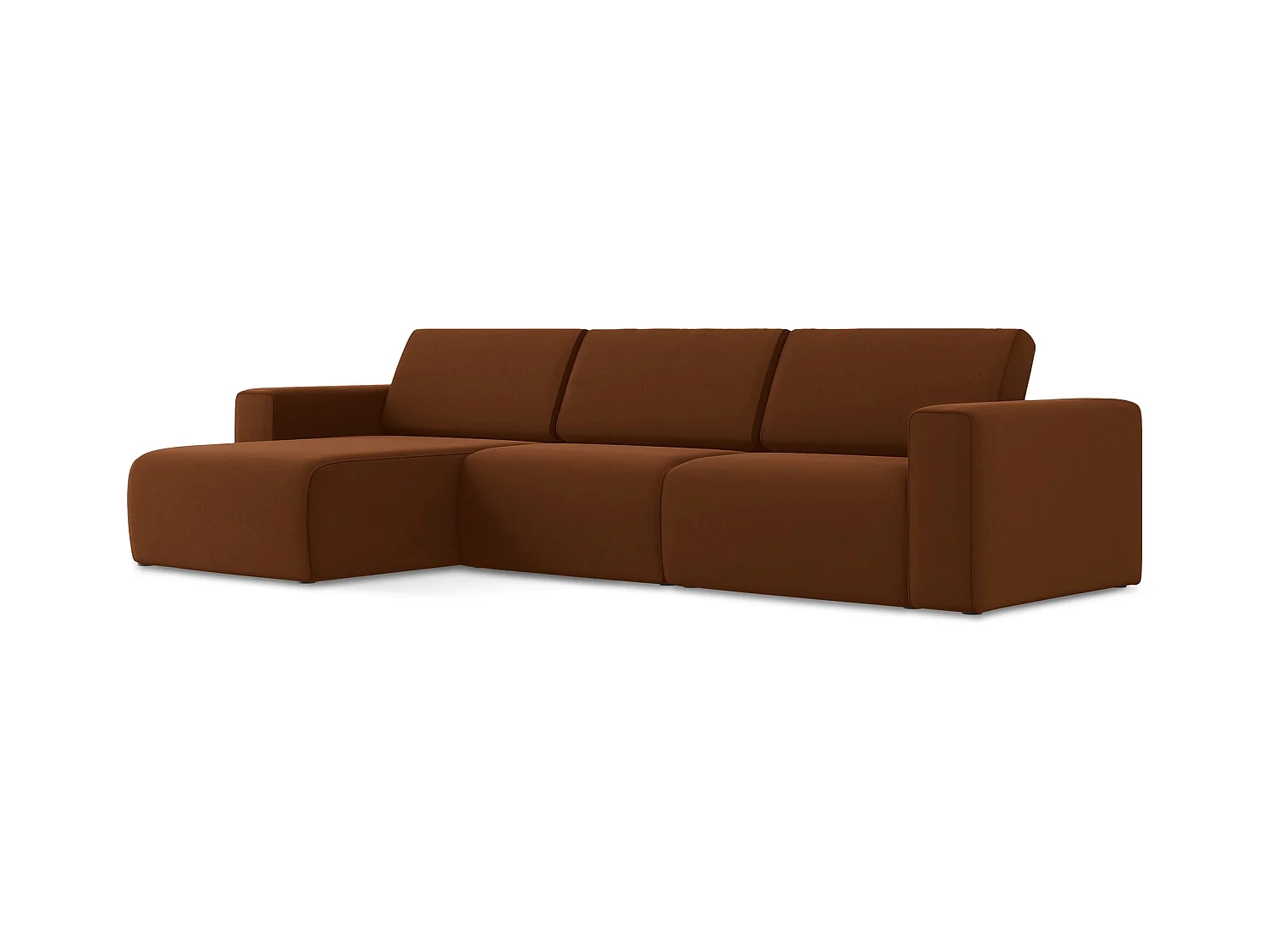 Modulares Ecks Sofa M links - Links - Samt - Terrakotta - KALEA