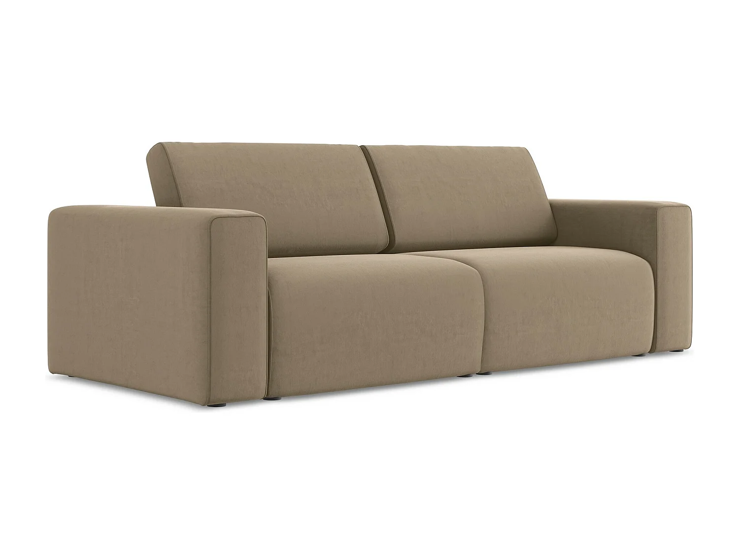 Modulares 3-Sitzer Sofa - - Samt - Dunkelbeige - KALEA