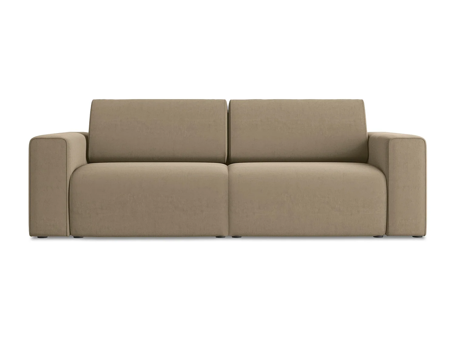 Modulares 3-Sitzer Sofa - - Samt - Dunkelbeige - KALEA