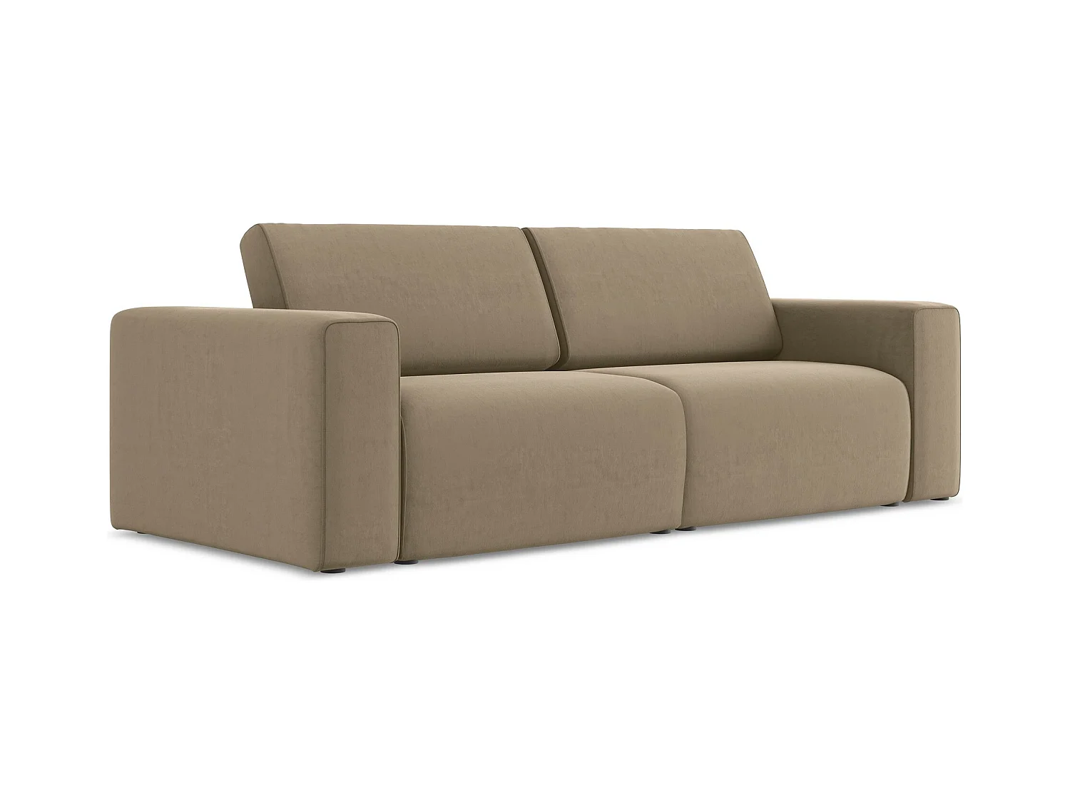 Canapé modulable 3 places en Samt - beige foncé - KALEA