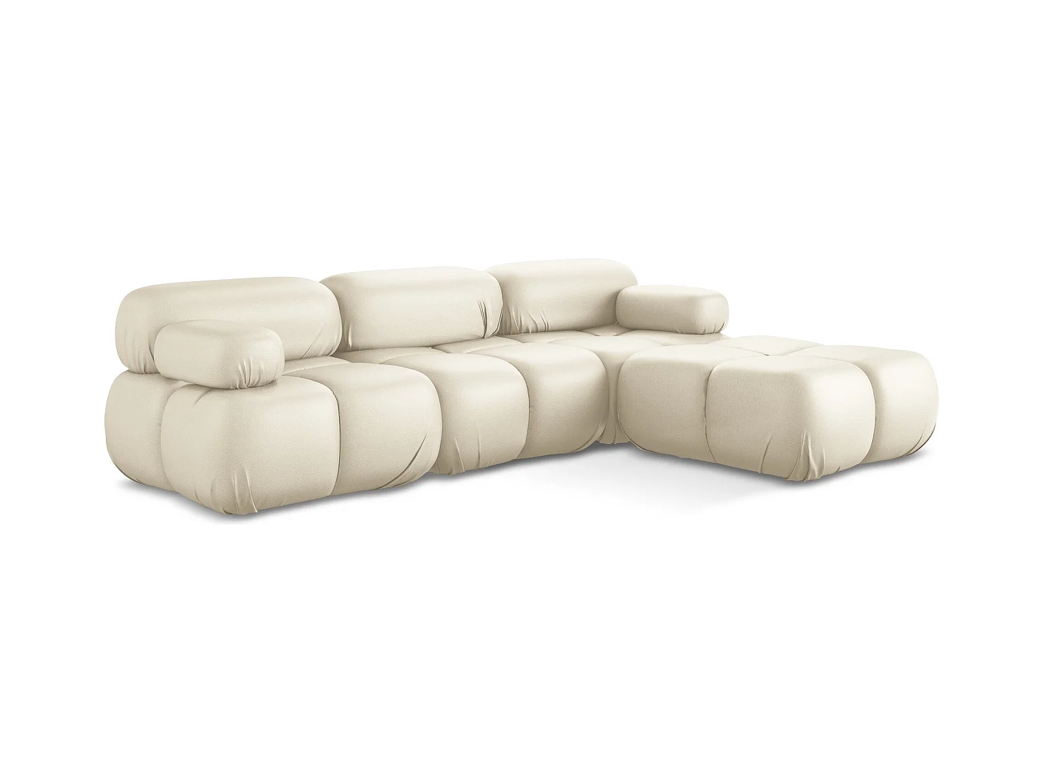 Canapé d'angle modulaire reversible en Cuir artificiel - beige clair - LOKUA