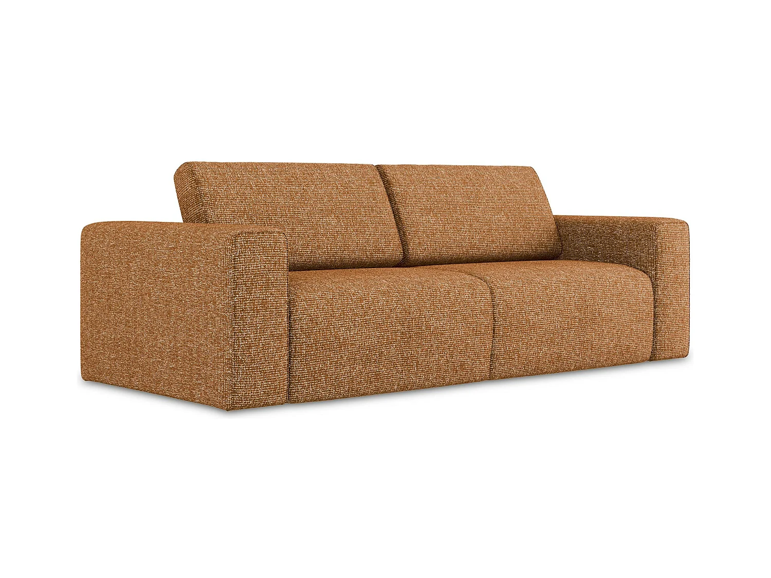 Modulares 3-Sitzer Sofa - - Strukturstoff - Terrakotta - KALEA