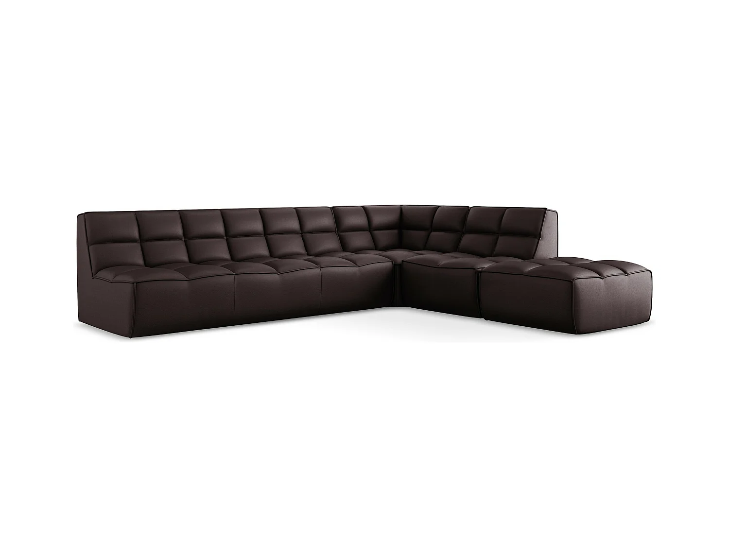 Modulaire hoekbank rechts van pruim kunstleer - KALAI