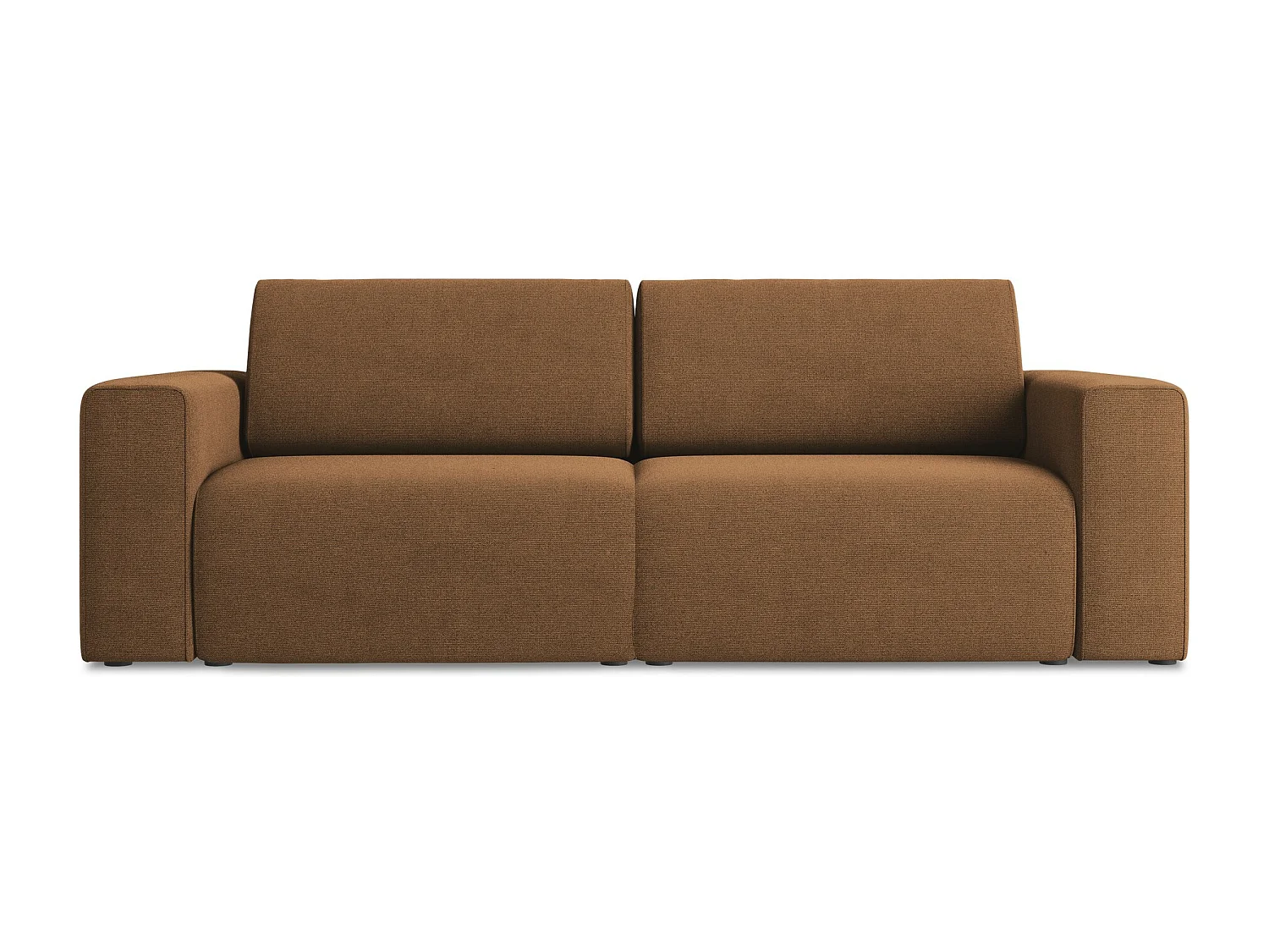 Modulares 3-Sitzer Sofa - - Strukturstoff - Terrakotta - KALEA