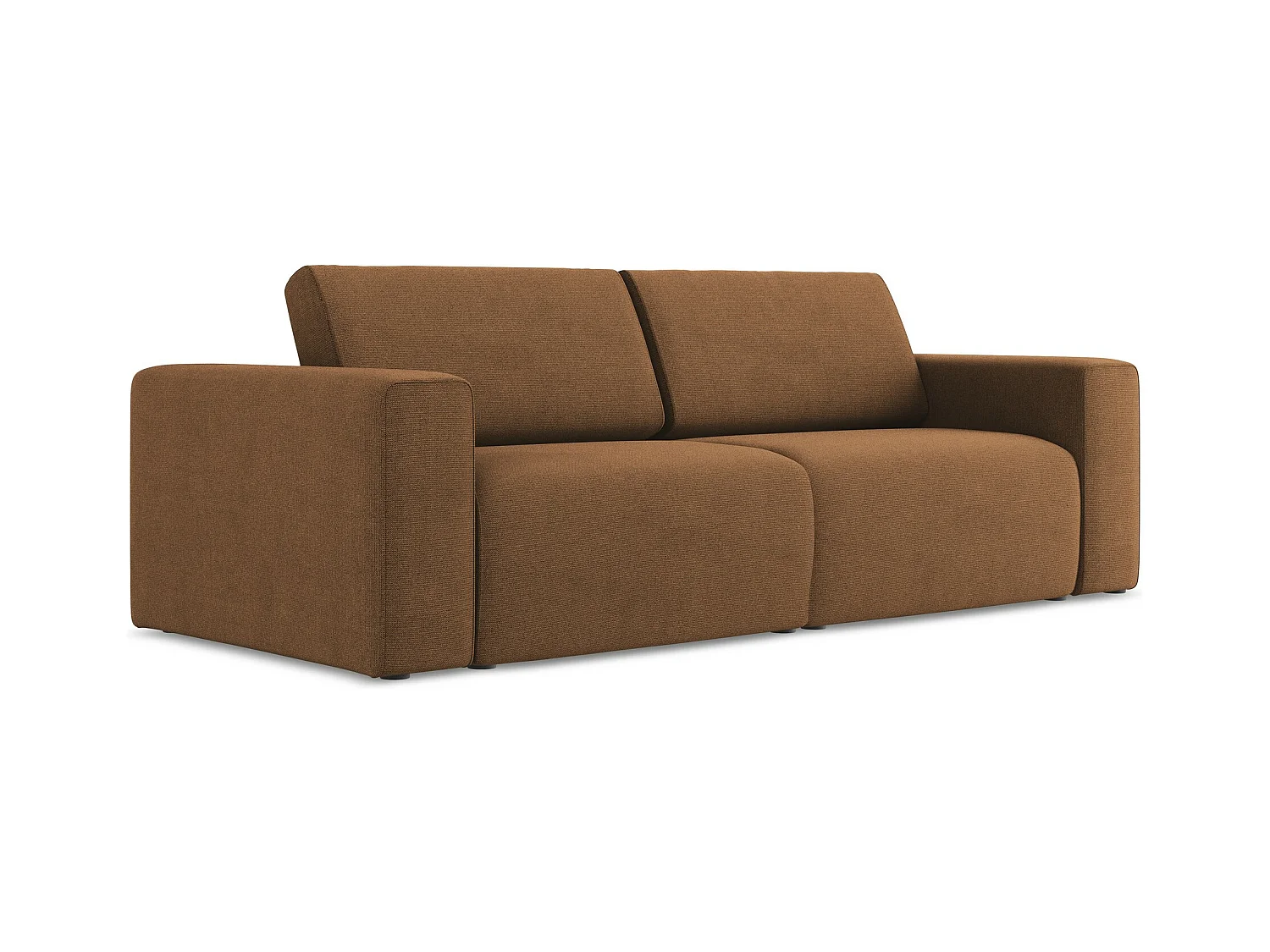 Modulares 3-Sitzer Sofa - - Strukturstoff - Terrakotta - KALEA