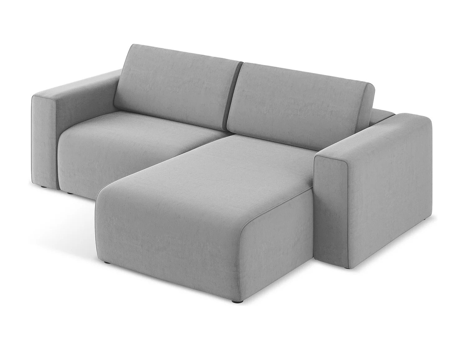 Modulaire hoekbank rechts van grijs velours - KALEA