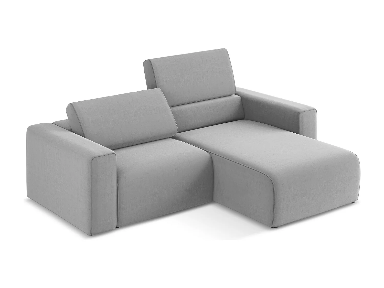 Modulaire hoekbank rechts van grijs velours - KALEA