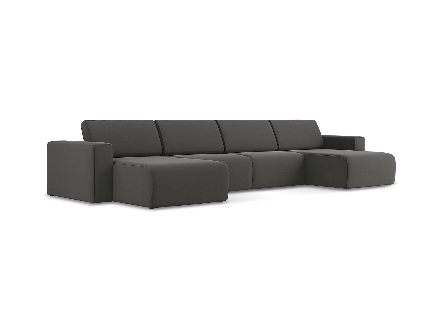 Modulares Wohnlandschaft - / - Samt - Stahl - KALEA
