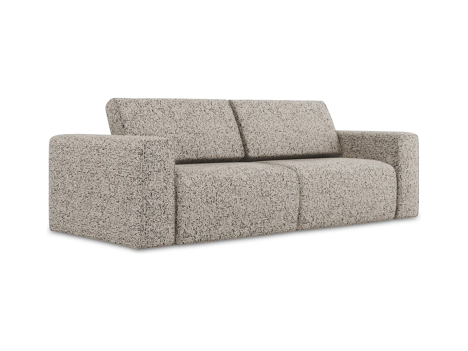 Modulares 3-Sitzer Sofa - - Strukturstoff - Dunkelbeige - KALEA