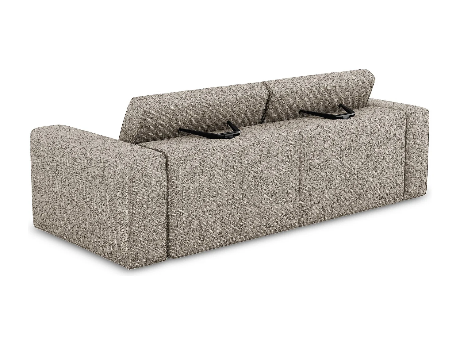 Canapé modulable 3 places en Strukturstoff - beige foncé - KALEA