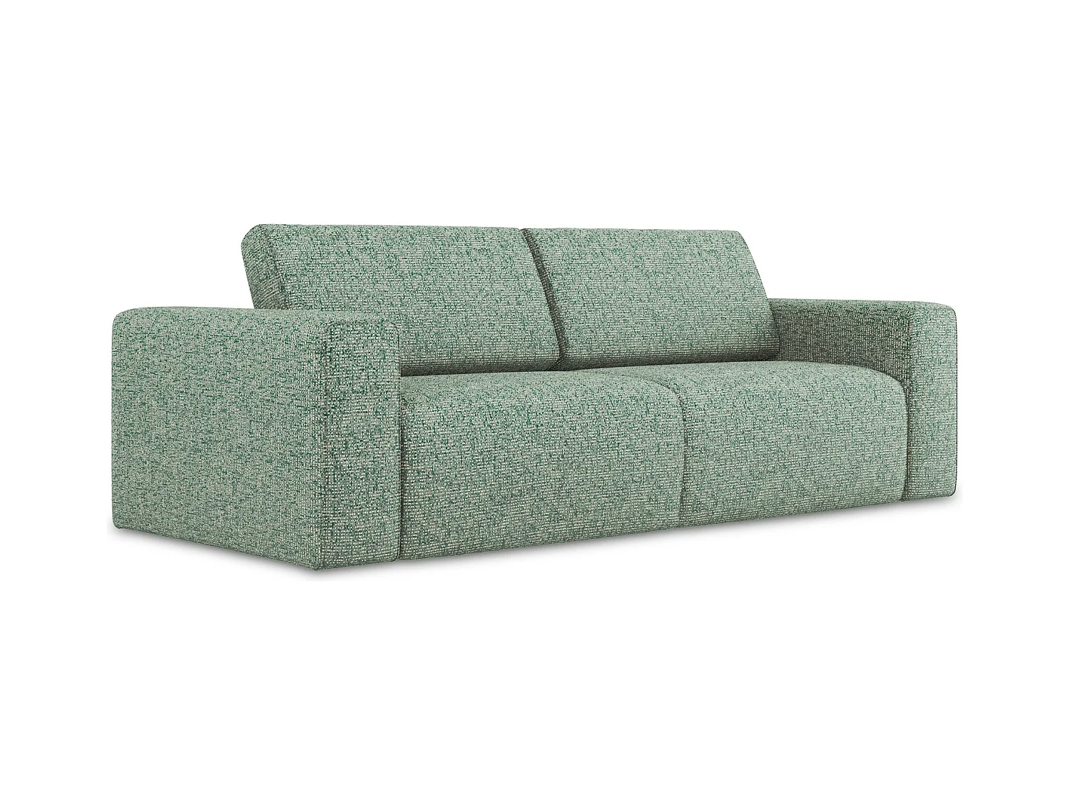 Modulares 3-Sitzer Sofa - - Strukturstoff - Hellgrün - KALEA