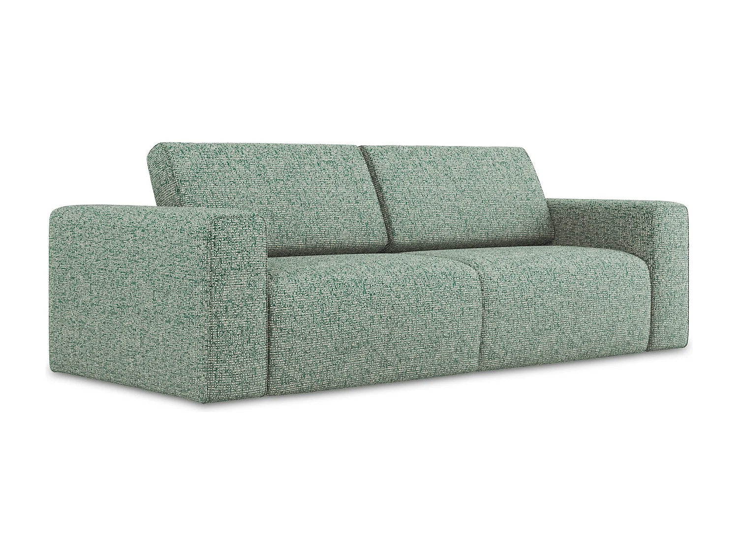 Sofá modular 3 plazas de tela texturizada verde claro - KALEA