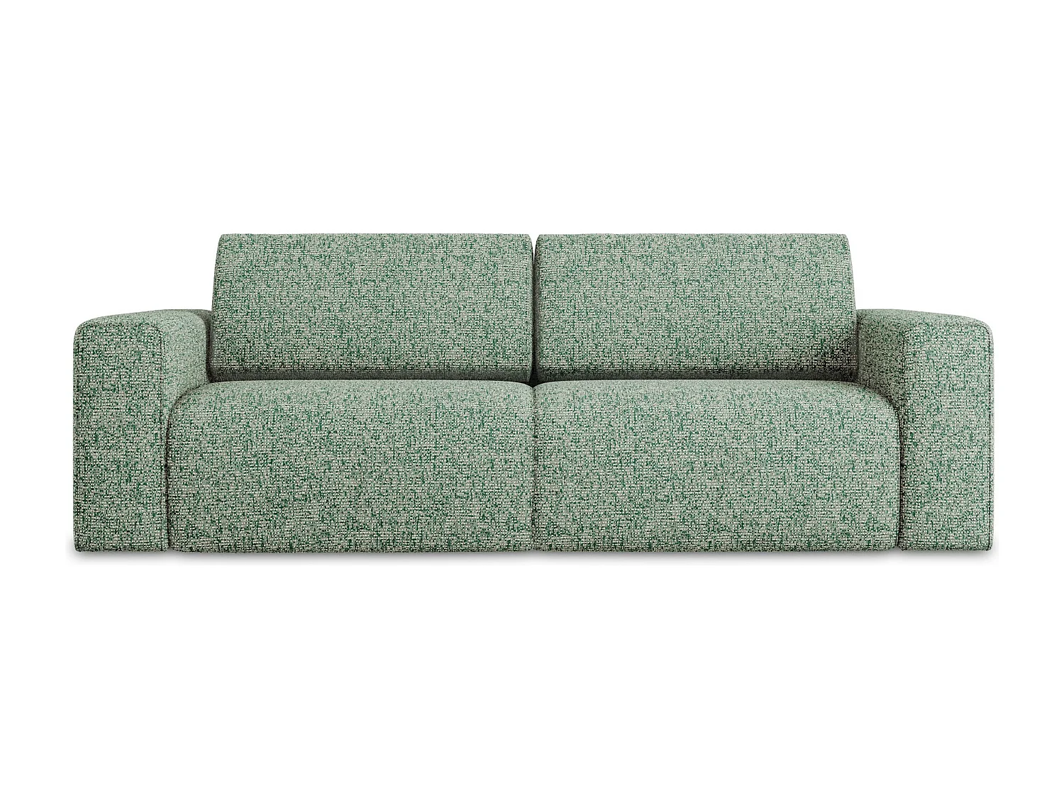 Sofá modular 3 plazas de tela texturizada verde claro - KALEA