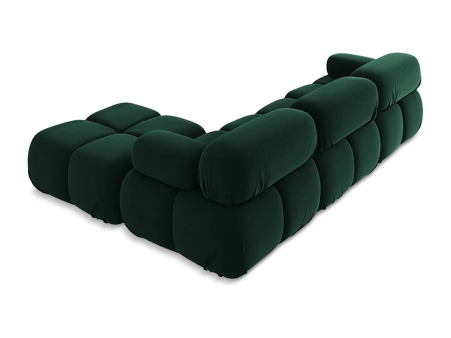 Modulares Ecksofa Beidseitig - Reversibel - Samt - Flaschengrün - LOKUA