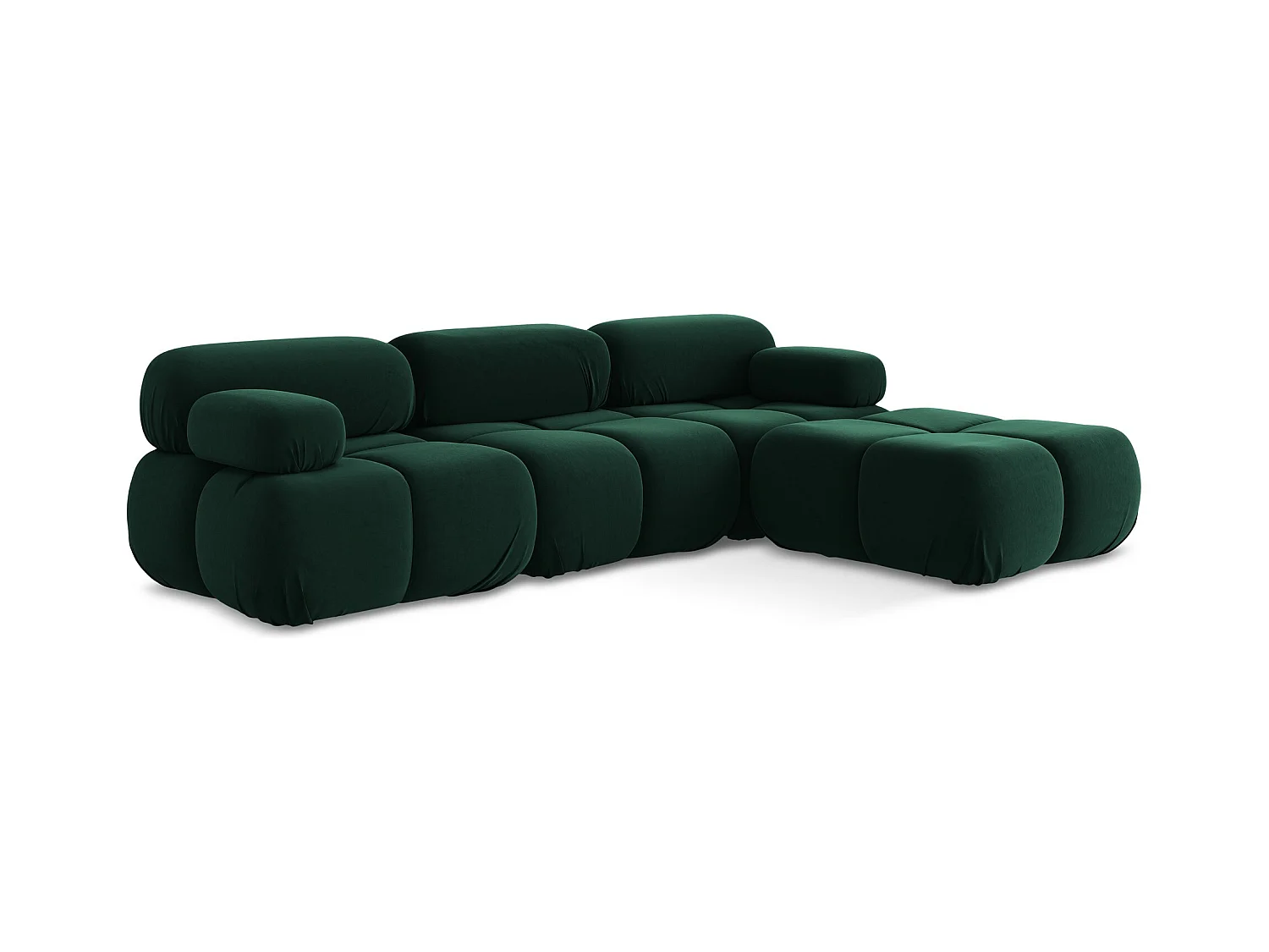 Canapé d'angle modulaire reversible en Samt - bouteille verte - LOKUA