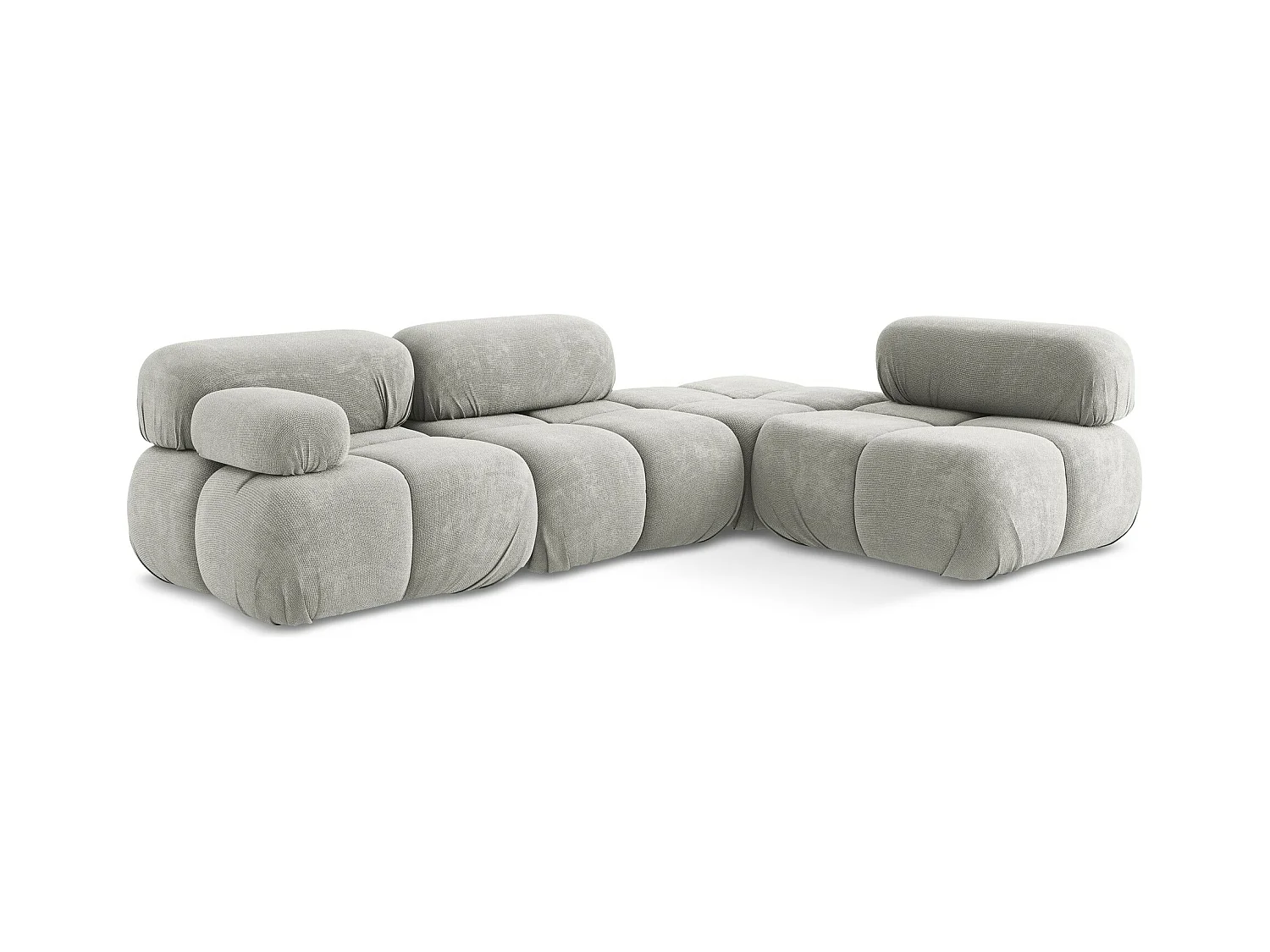 3-Sitzer Modulares Ecksofa - Ecke Rechts - Chenille - Hellgrau - LOKUA