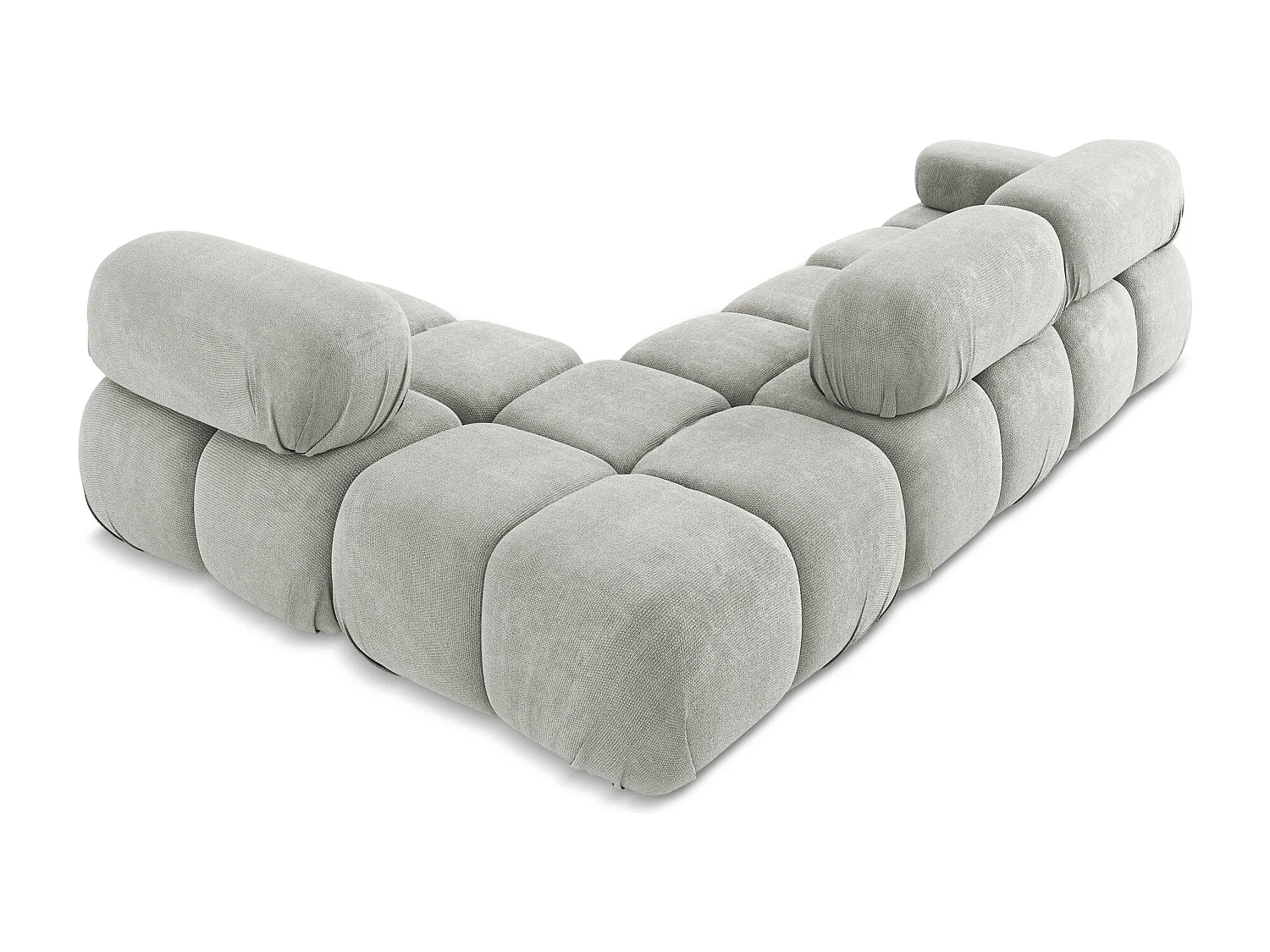 Canapé d'angle modulaire droit en Chenille - gris clair - LOKUA