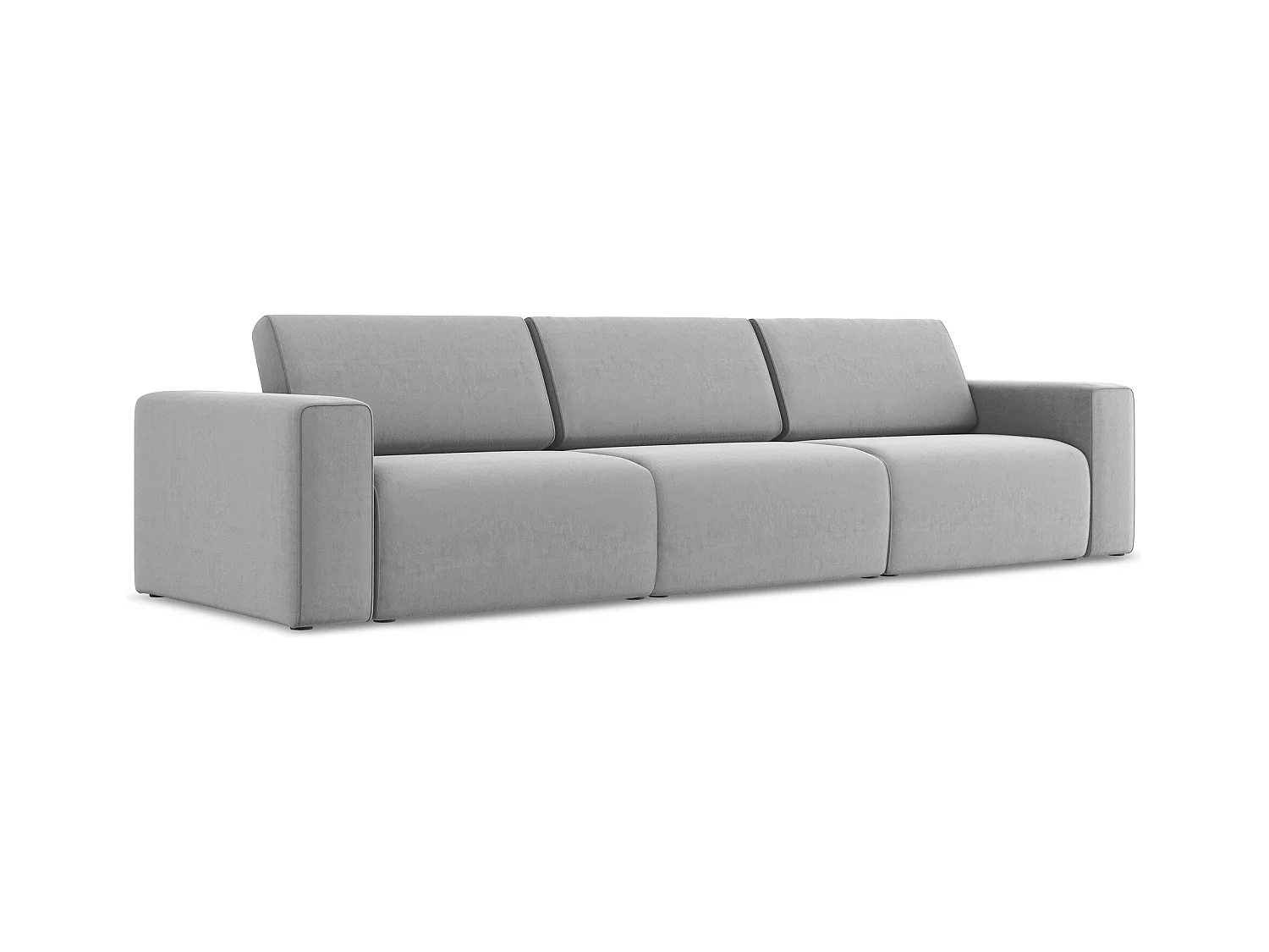 Canapé modulable 4 places en Samt - gris - KALEA