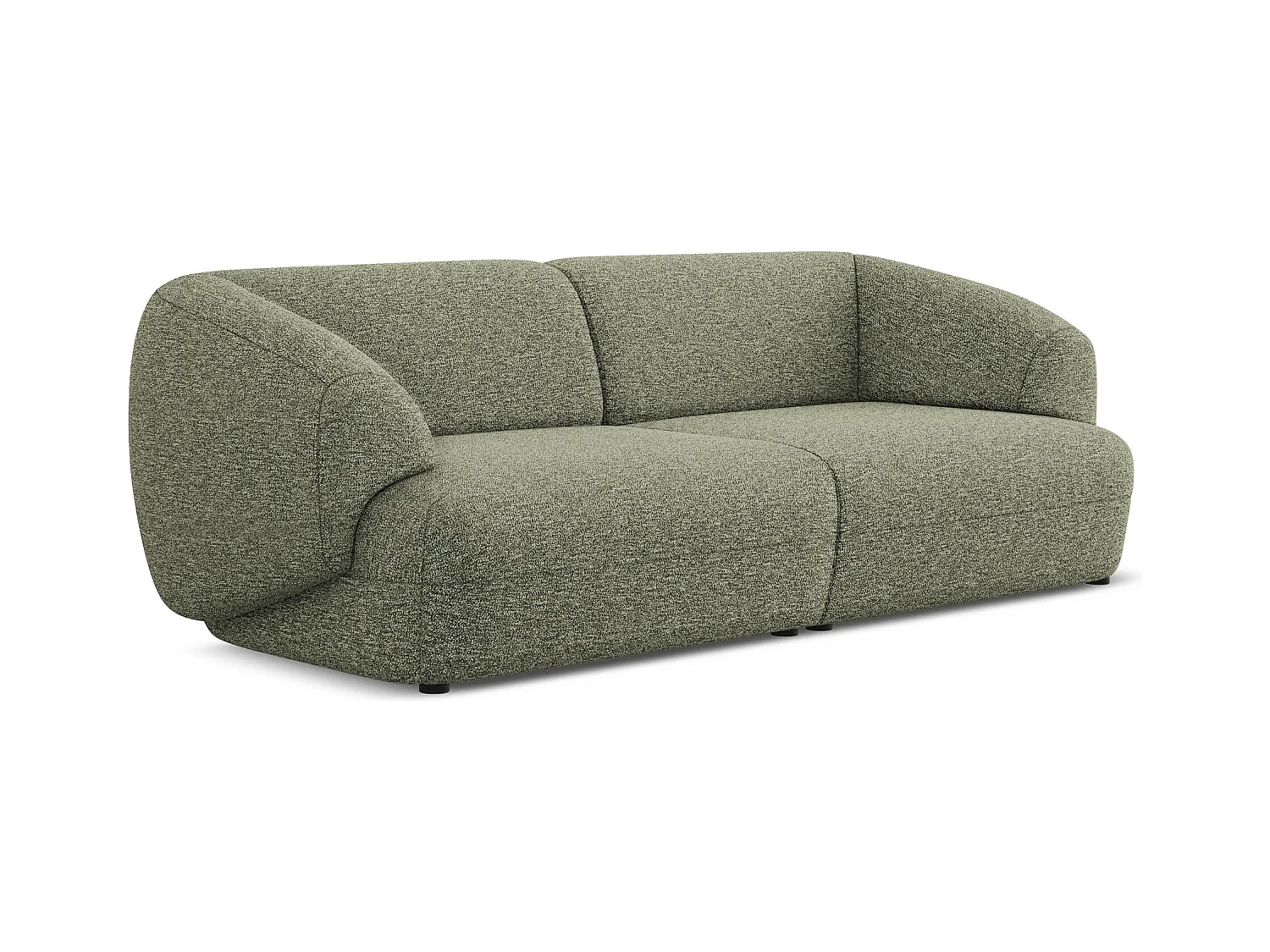Canapé modulable 4 places en Strukturstoff - olive - MOANA