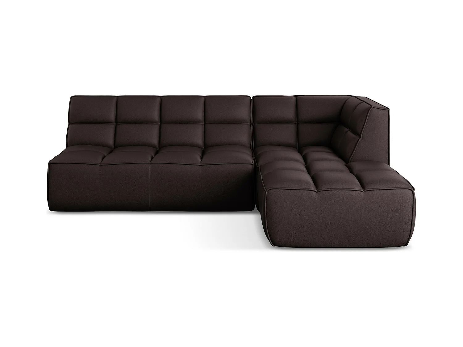 Canapé d'angle modulaire M reversible en Cuir artificiel - prune - KALAI