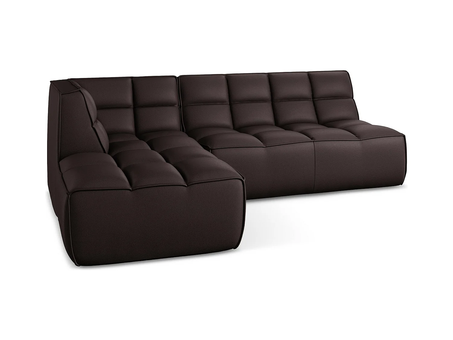 Canapé d'angle modulaire M reversible en Cuir artificiel - prune - KALAI