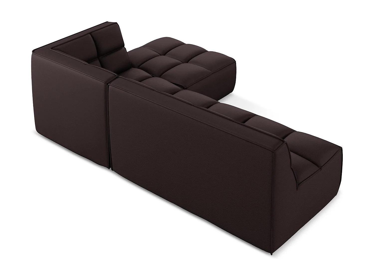 Canapé d'angle modulaire M reversible en Cuir artificiel - prune - KALAI