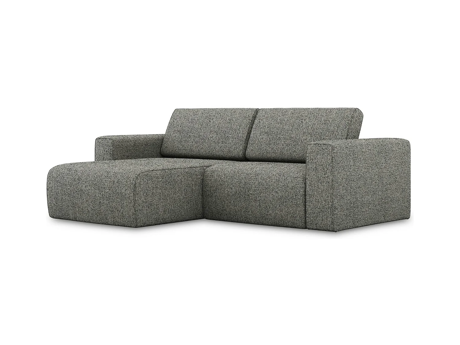 Canapé modulable d’angle S gauche en Strukturstoff - acier - KALEA