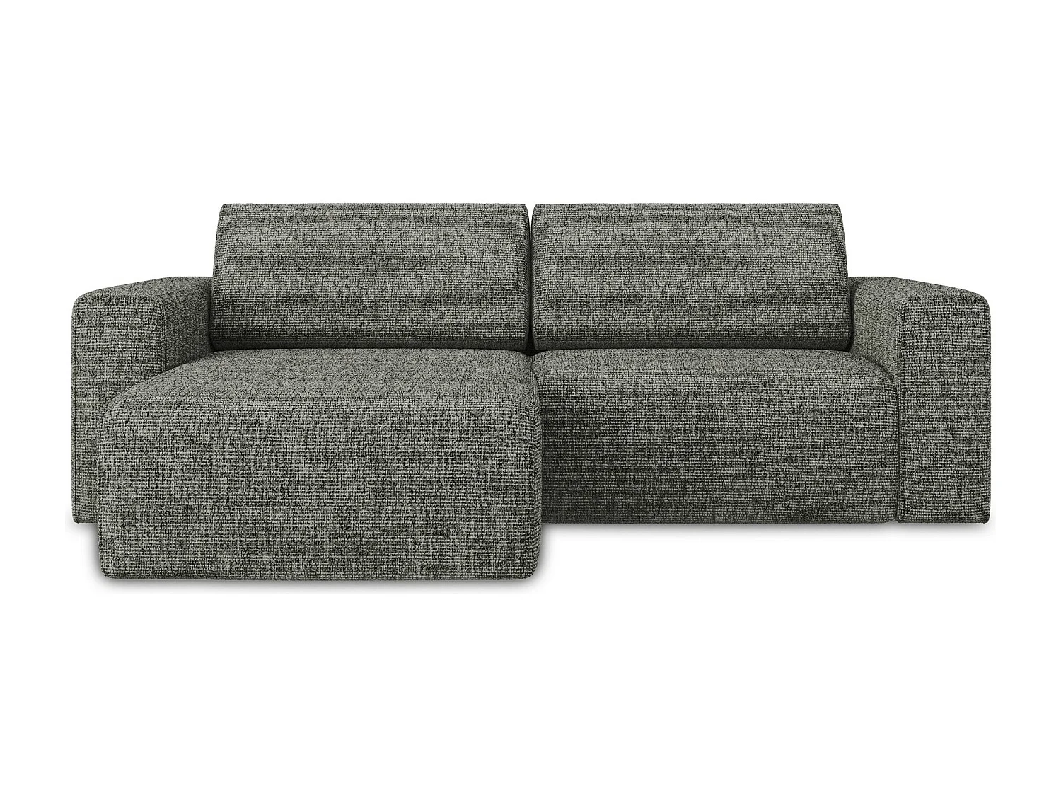 Modulaire hoekbank links van staal textuurstof - KALEA