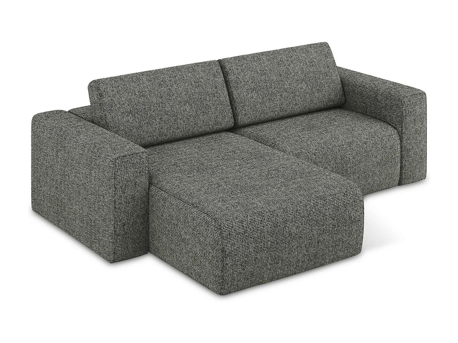 Modulaire hoekbank links van staal textuurstof - KALEA