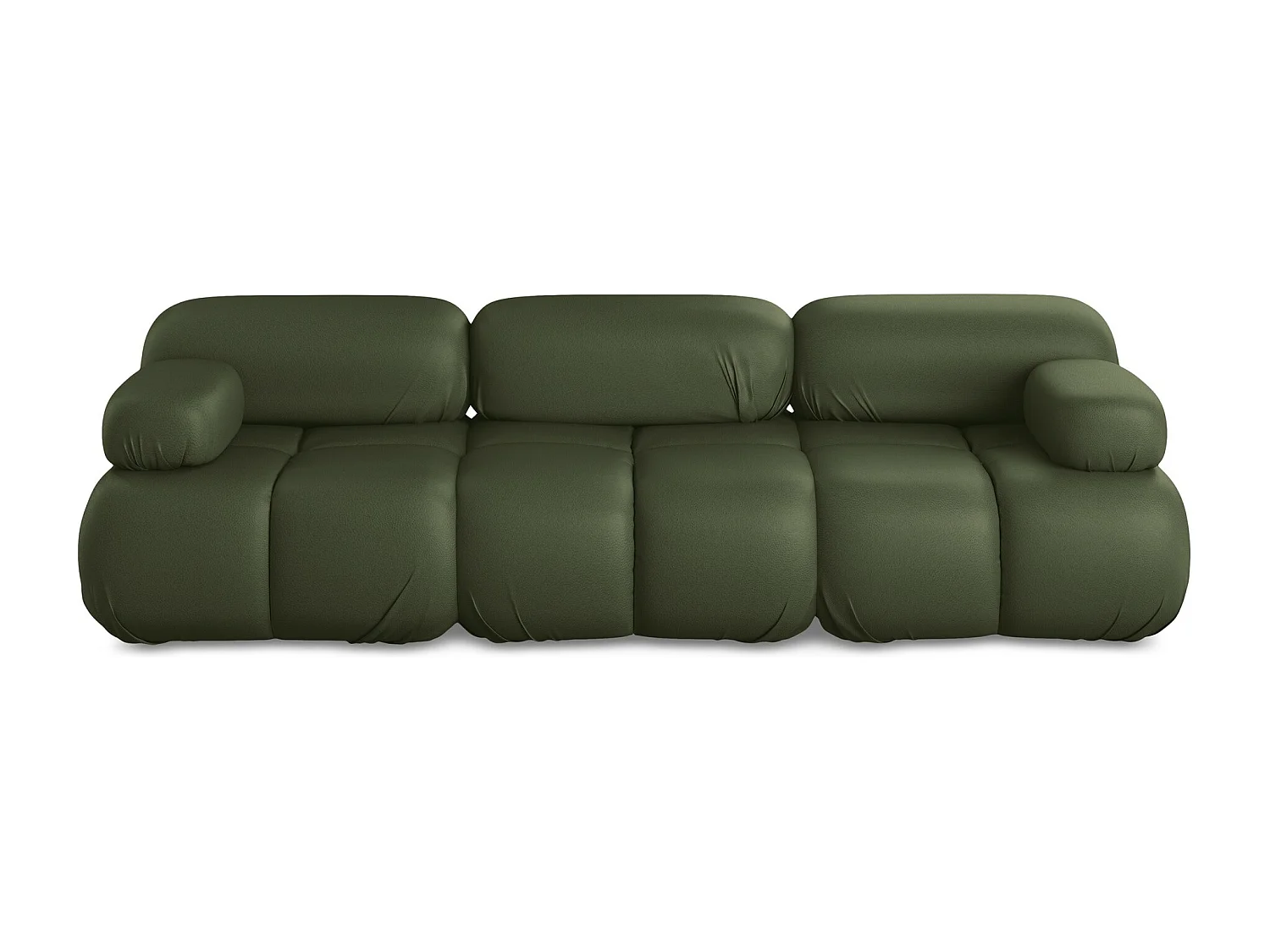 Canapé modulable 3 places en Cuir artificiel - vert - LOKUA