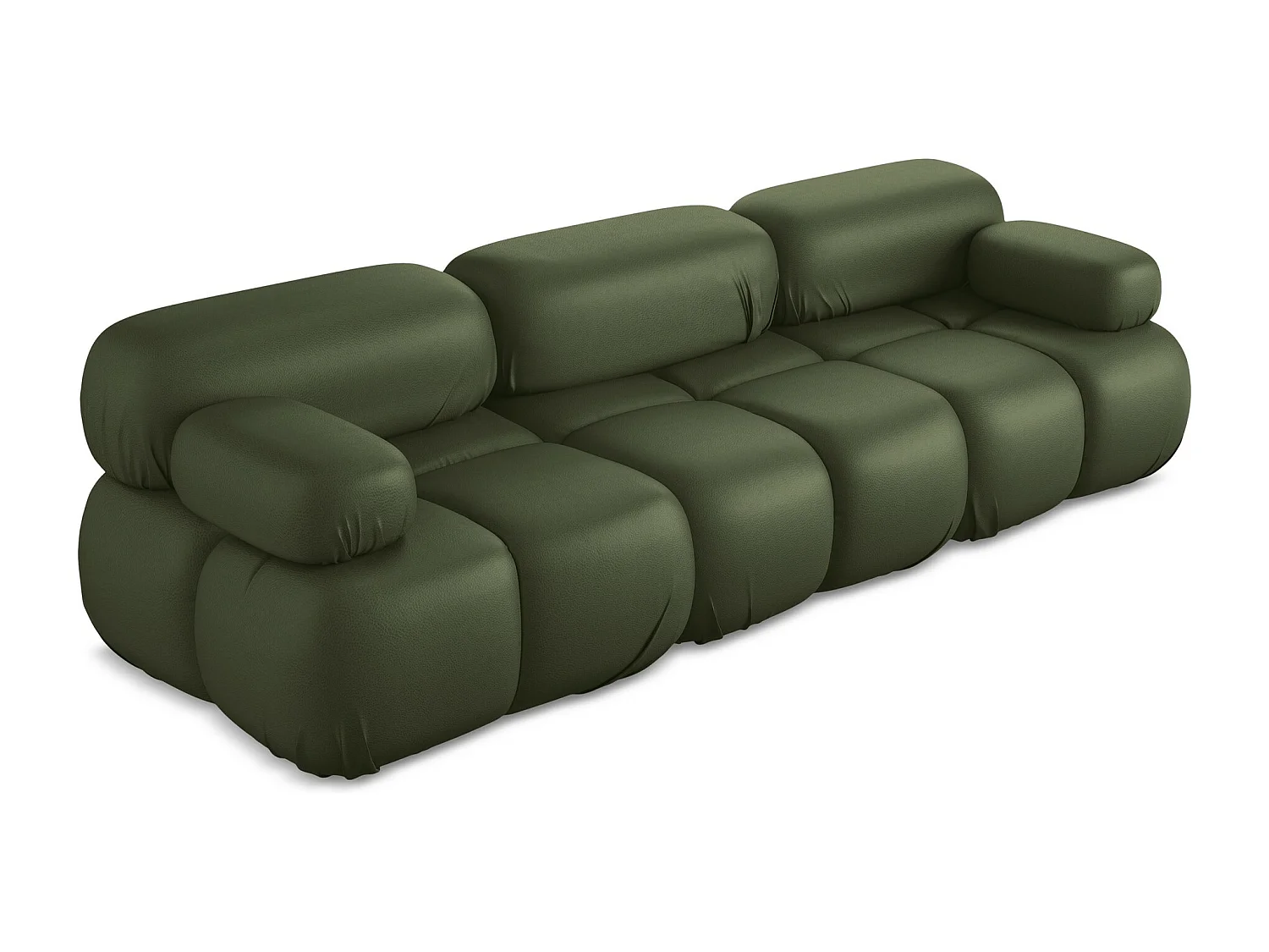 Canapé modulable 3 places en Cuir artificiel - vert - LOKUA