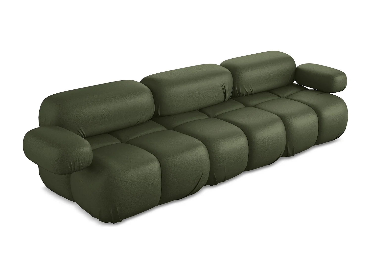 Canapé modulable 3 places en Cuir artificiel - vert - LOKUA