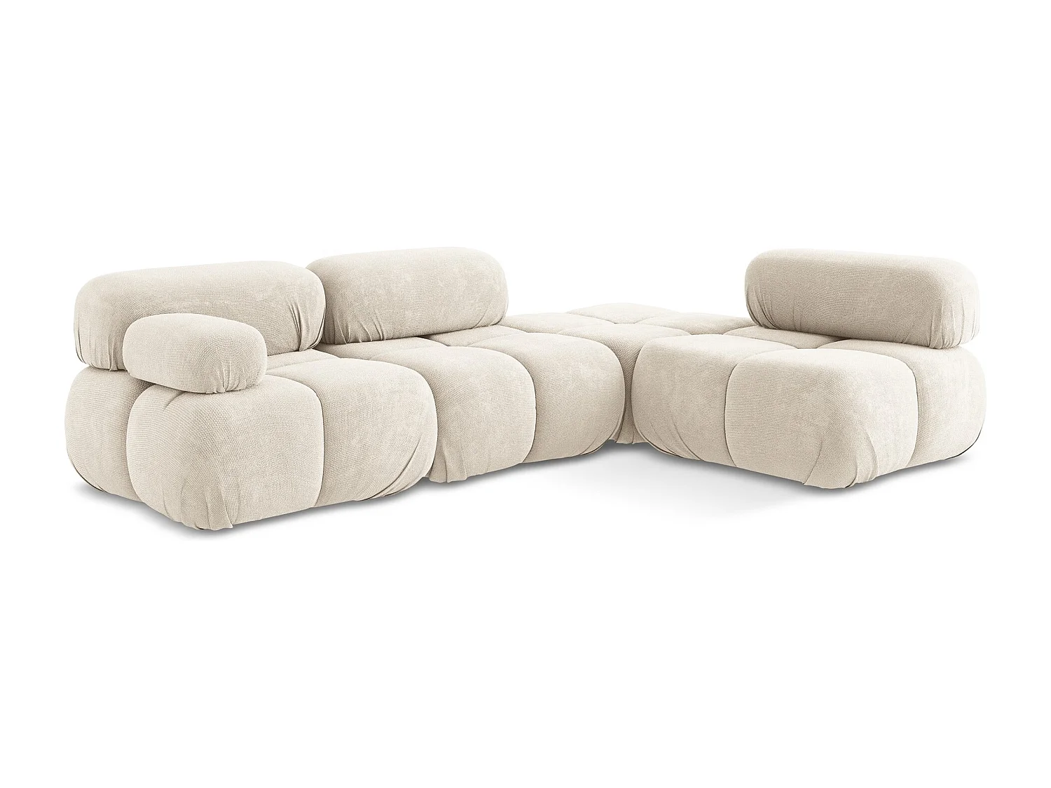 3-Sitzer Modulares Ecksofa - Ecke Rechts - Chenille - Hell beige - LOKUA