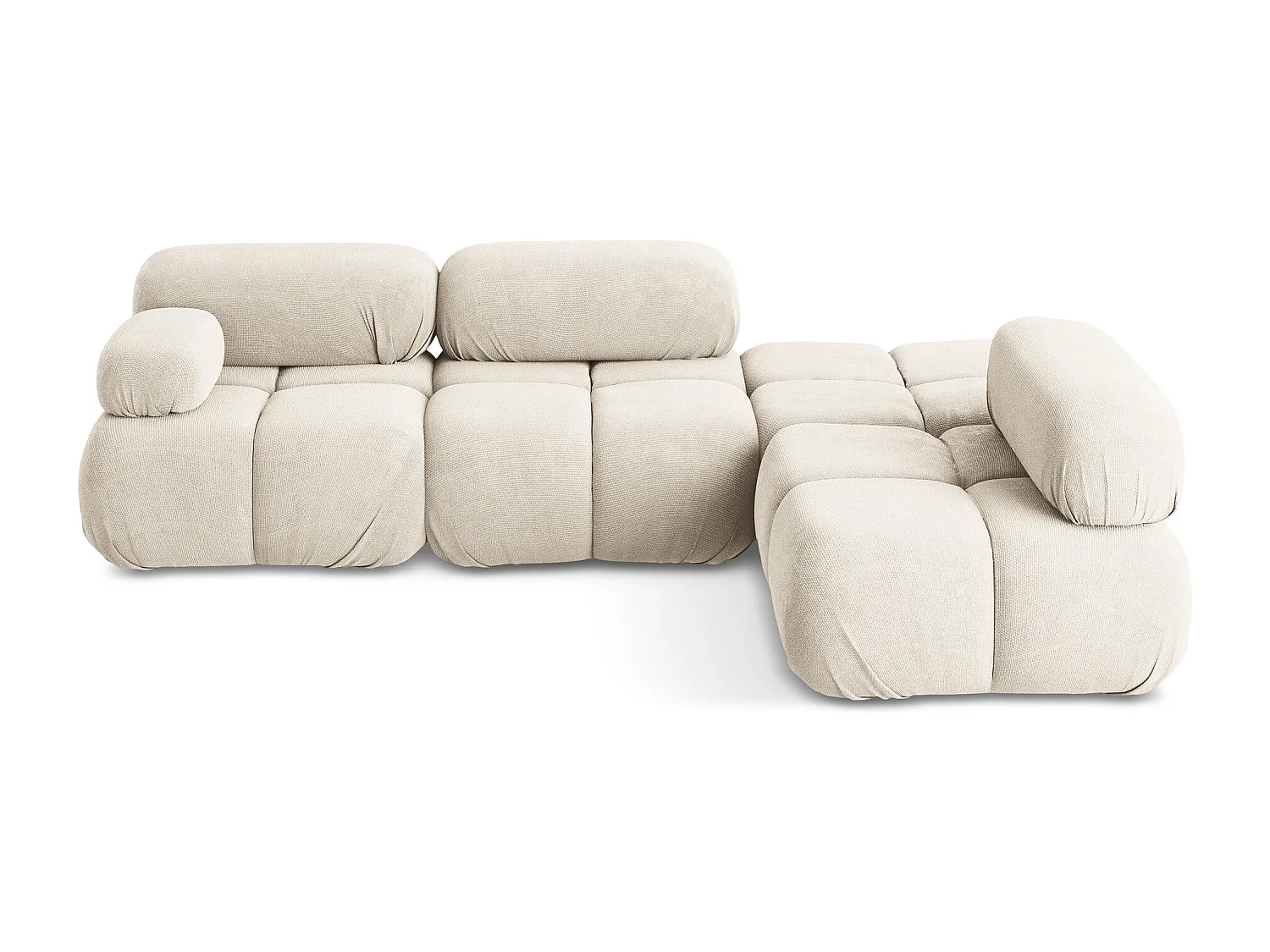 3-Sitzer Modulares Ecksofa - Ecke Rechts - Chenille - Hell beige - LOKUA