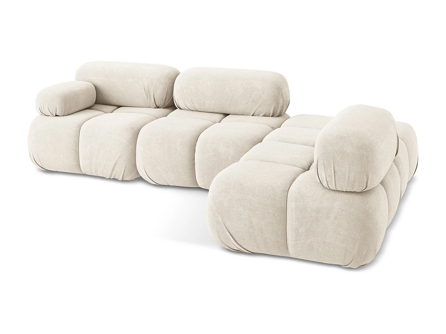 3-Sitzer Modulares Ecksofa - Ecke Rechts - Chenille - Hell beige - LOKUA