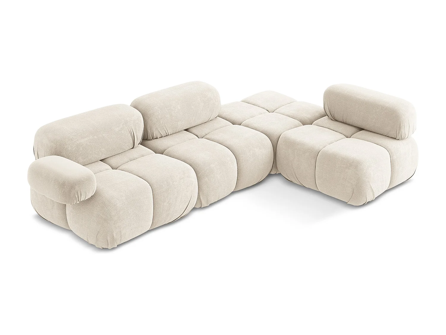 3-Sitzer Modulares Ecksofa - Ecke Rechts - Chenille - Hell beige - LOKUA