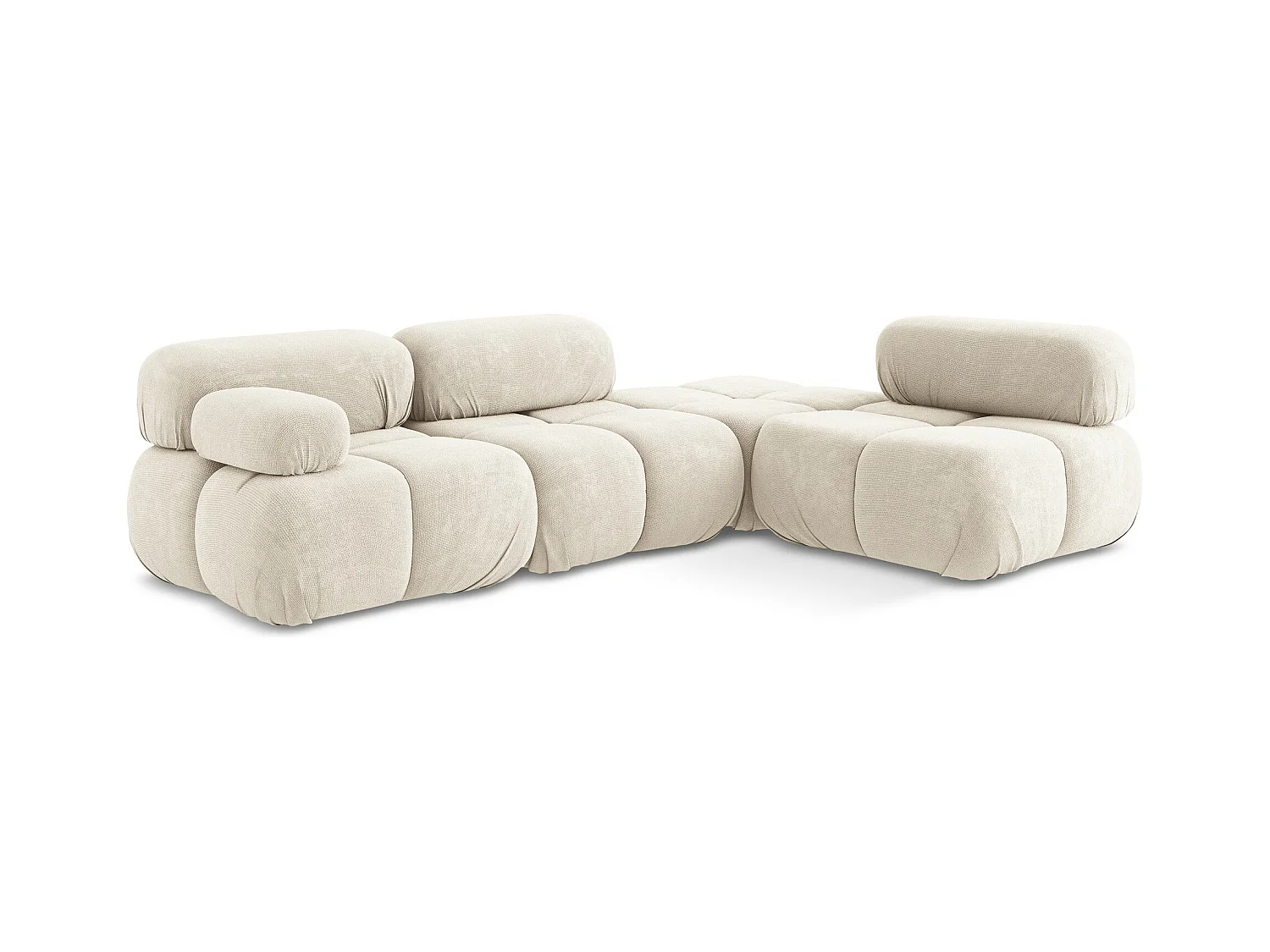 3-Sitzer Modulares Ecksofa - Ecke Rechts - Chenille - Hell beige - LOKUA