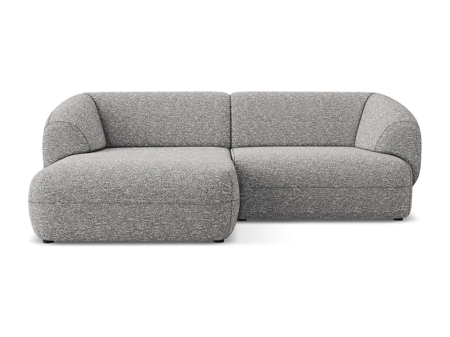 Canapé d'angle 2,5 places modulaire gauche en Strukturstoff - gris clair - MOANA