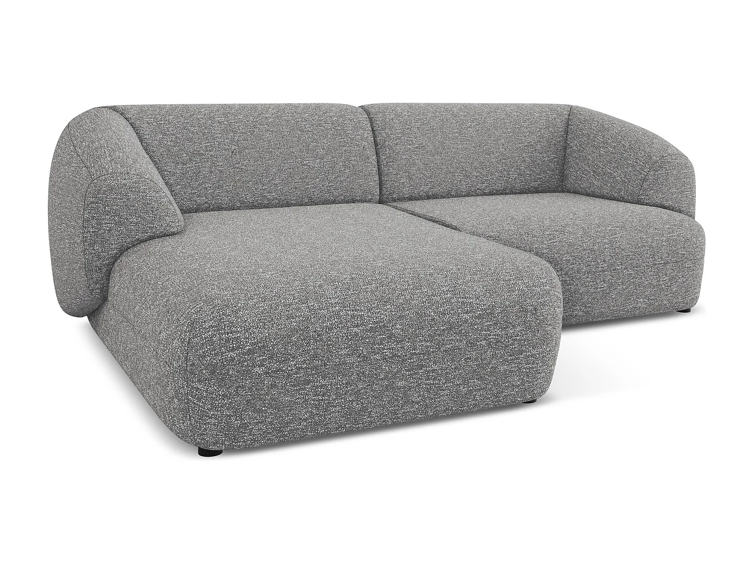 Canapé d'angle 2,5 places modulaire gauche en Strukturstoff - gris clair - MOANA