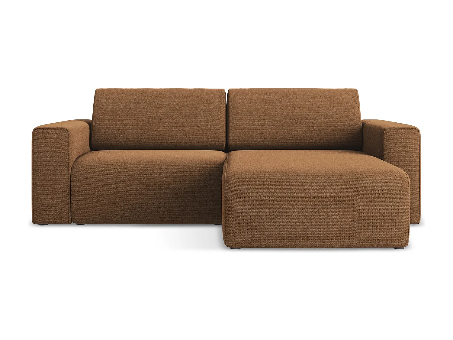 Canapé modulable d’angle S droit - en Strukturstoff - terre cuite - KALEA