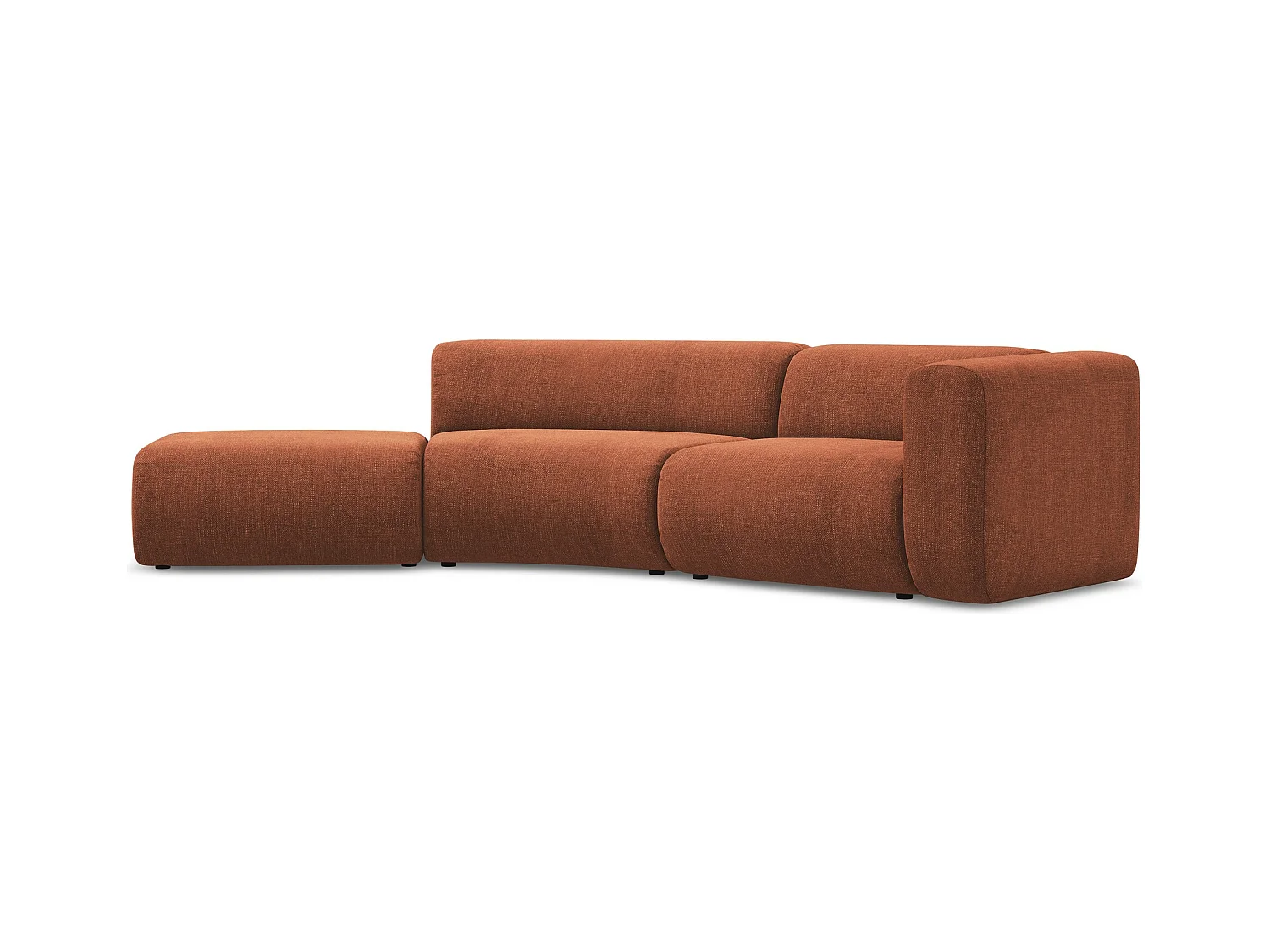 Canapé modulable 4 places gauche en Chenille - terre cuite - EKAHI