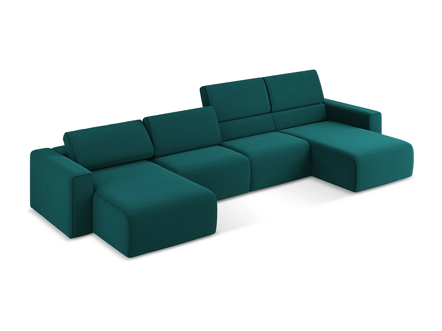 Modulaire panoramische bank van marinier velours - KALEA