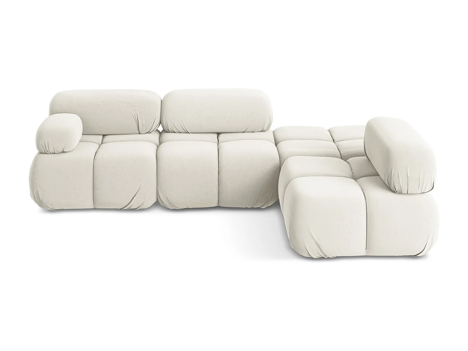 Canapé d'angle modulaire droit en Samt - beige clair - LOKUA