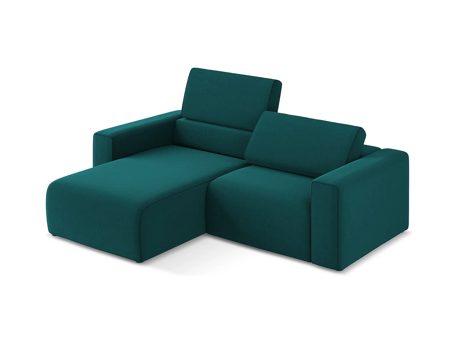 Sofá modular 3 plazas izquierdo de terciopelo marina - KALEA