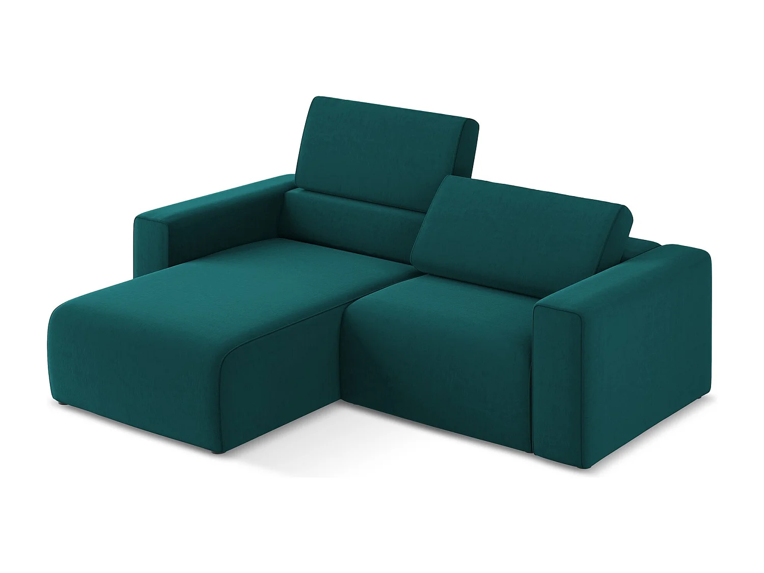 Modulaire hoekbank links van marinier velours - KALEA