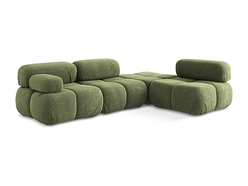 3-Sitzer Modulares Ecksofa - Ecke Rechts - Chenille - Grün - LOKUA