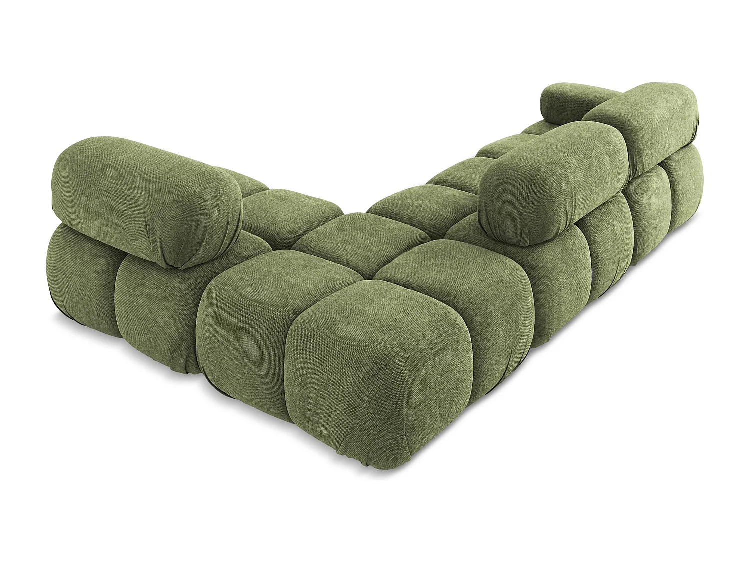 Canapé d'angle modulaire droit en Chenille - vert - LOKUA